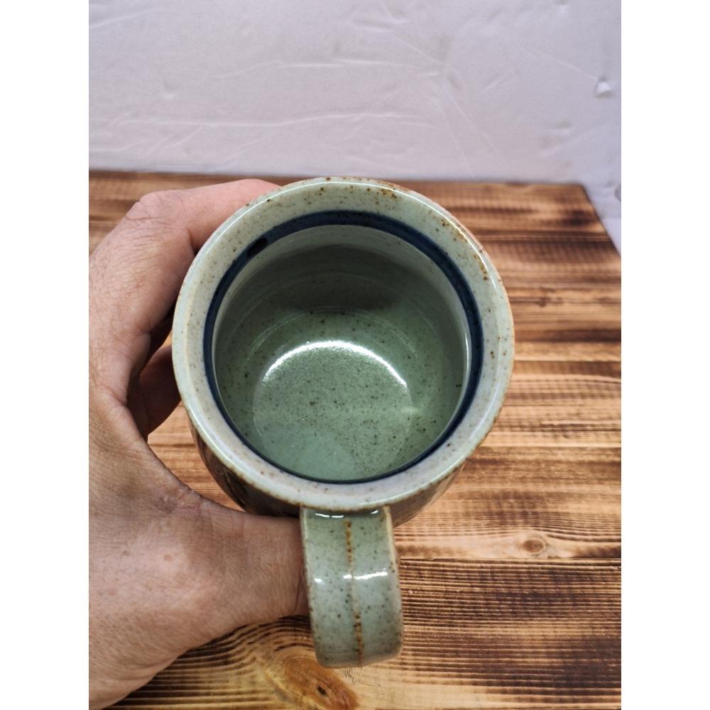 VTG Japanese Speckled Stoneware Mug 70s Boho Vibe Fall Forest - Picture 6 of 9